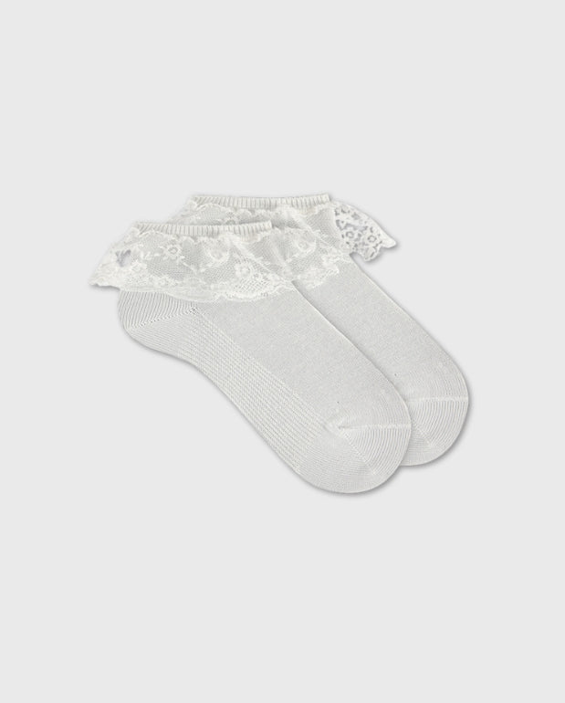 Medias Tobillera Detalle Encaje Nata Condor