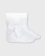 Medias Tobillera Canaladas Lazo Blanco Cóndor