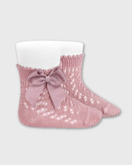 Medias Tobillera Canaladas Lazo Nude Condor