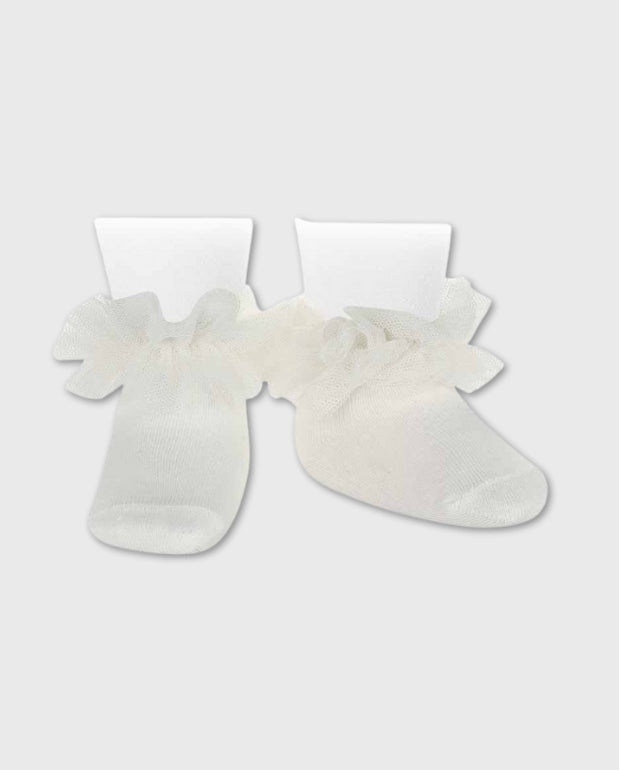 Medias Tobillera Detalle Tull Nata Condor