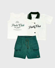 Conjunto 3 Piezas Bermuda Pádel Verde