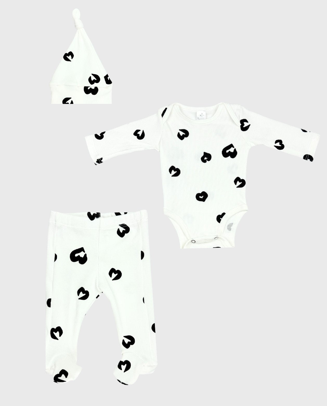 Conjunto 3 Piezas Body Estampado Corazones