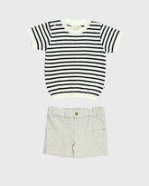 Conjunto Bermuda Buso Tricot Rayas