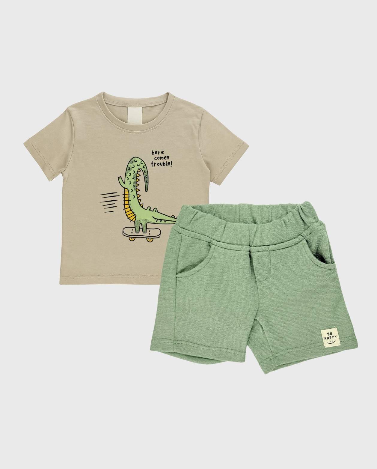 Conjunto Bermuda Dino Verde