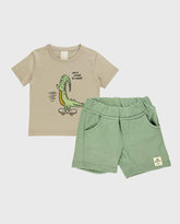 Conjunto Bermuda Dino Verde