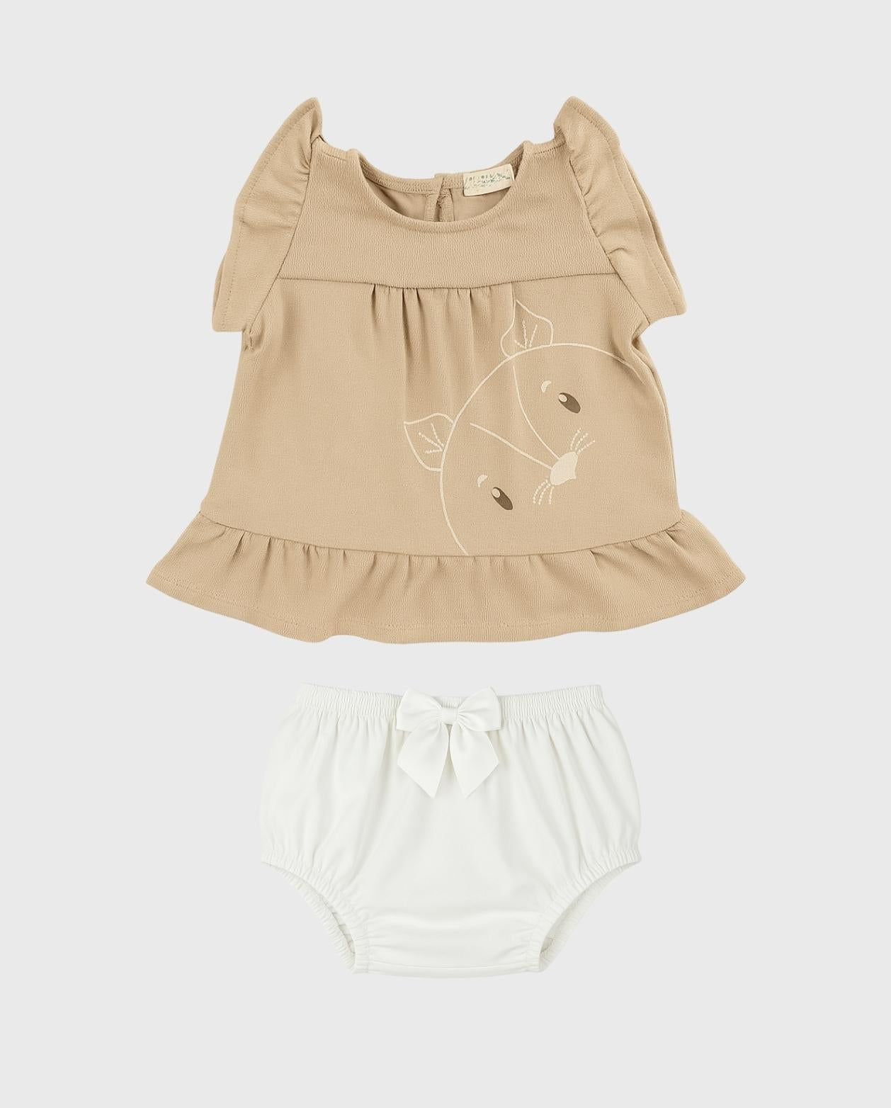 Conjunto Blusa Con Calzón café