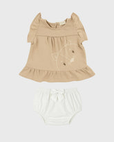 Conjunto Blusa Con Calzón café