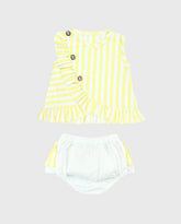 Conjunto Blusa y Panty Rayas Amarillo