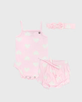 Conjunto Body y Panty Estampado De Corazones Pink