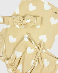 Conjunto Body y Panty Estampado De Corazones Travesuras