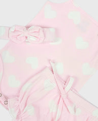 Conjunto Body y Panty Estampado De Corazones Detalles
