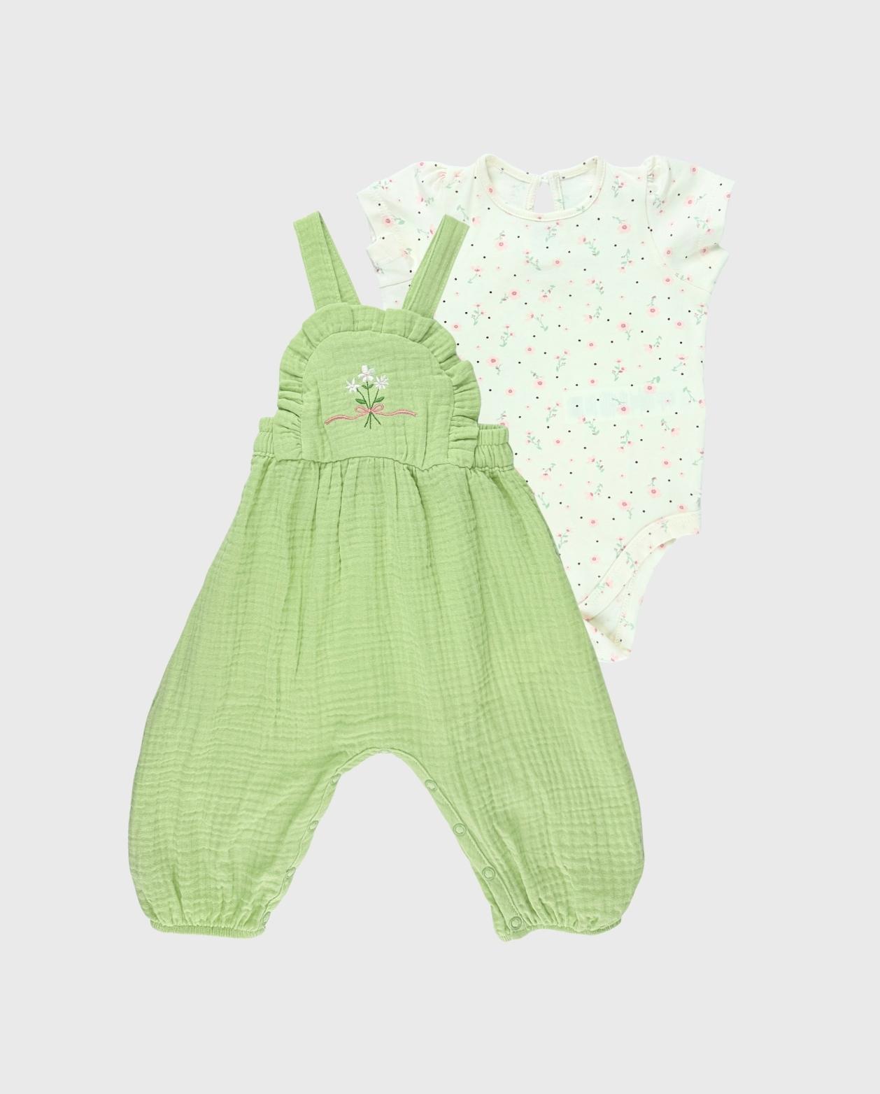 Conjunto Braga Flores Verde