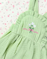 Conjunto Braga Flores Verde Detalle