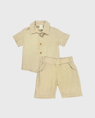 Conjunto Camisa y Bermuda Café