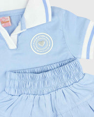 Conjunto Falda Prensada Con Blusa De Cuello Detalle