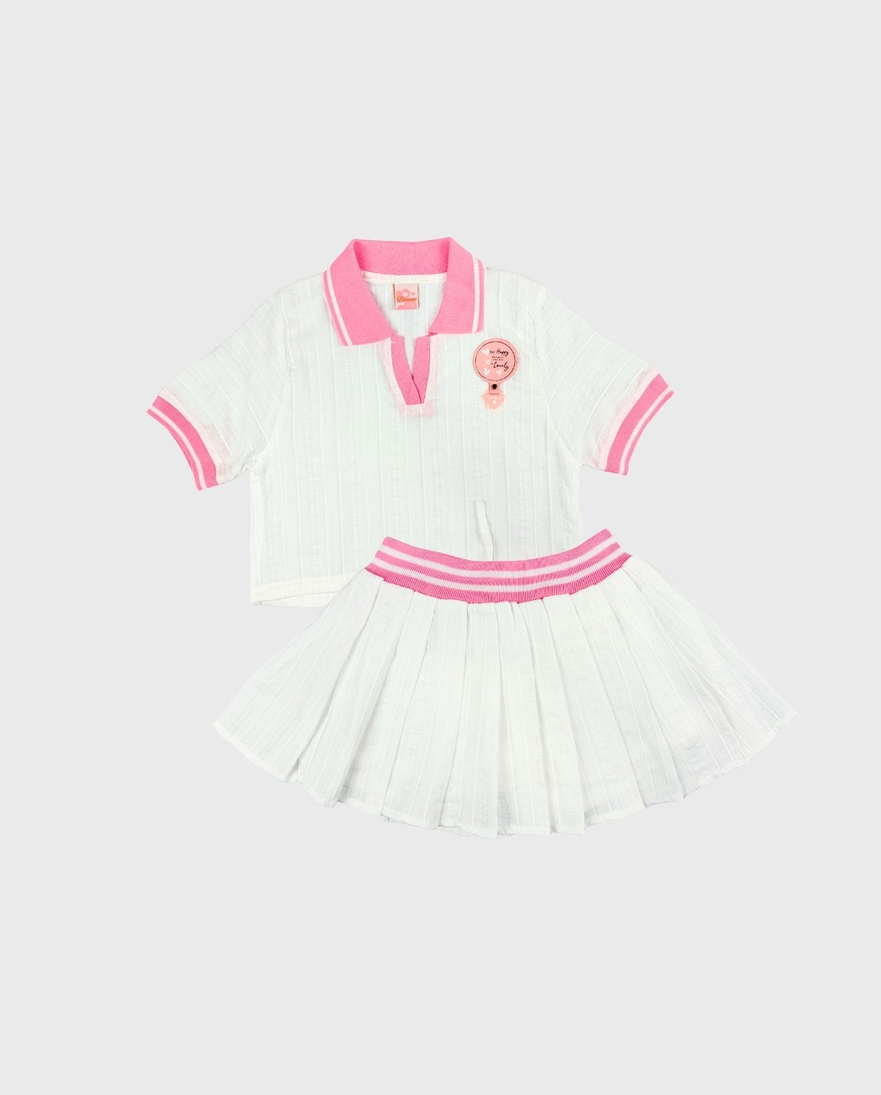 Conjunto Falda Short Plisada Con Blusa Tipo Polo