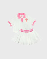 Conjunto Falda Short Plisada Con Blusa Tipo Polo