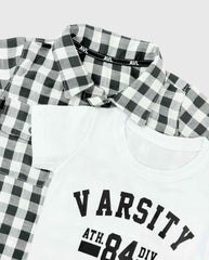 Conjunto Infantil 3 Piezas Camisa Leñador Detalles