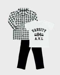 Conjunto Infantil 3 Piezas Camisa Leñador