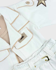 Conjunto Infantil 3 Piezas Falda Prenses Blanco Detalles