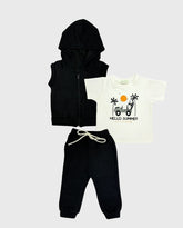 Conjunto Infantil 3 Piezas Palmeras Negro