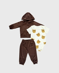 Conjunto Infantil 3 Piezas Tigres Cafe