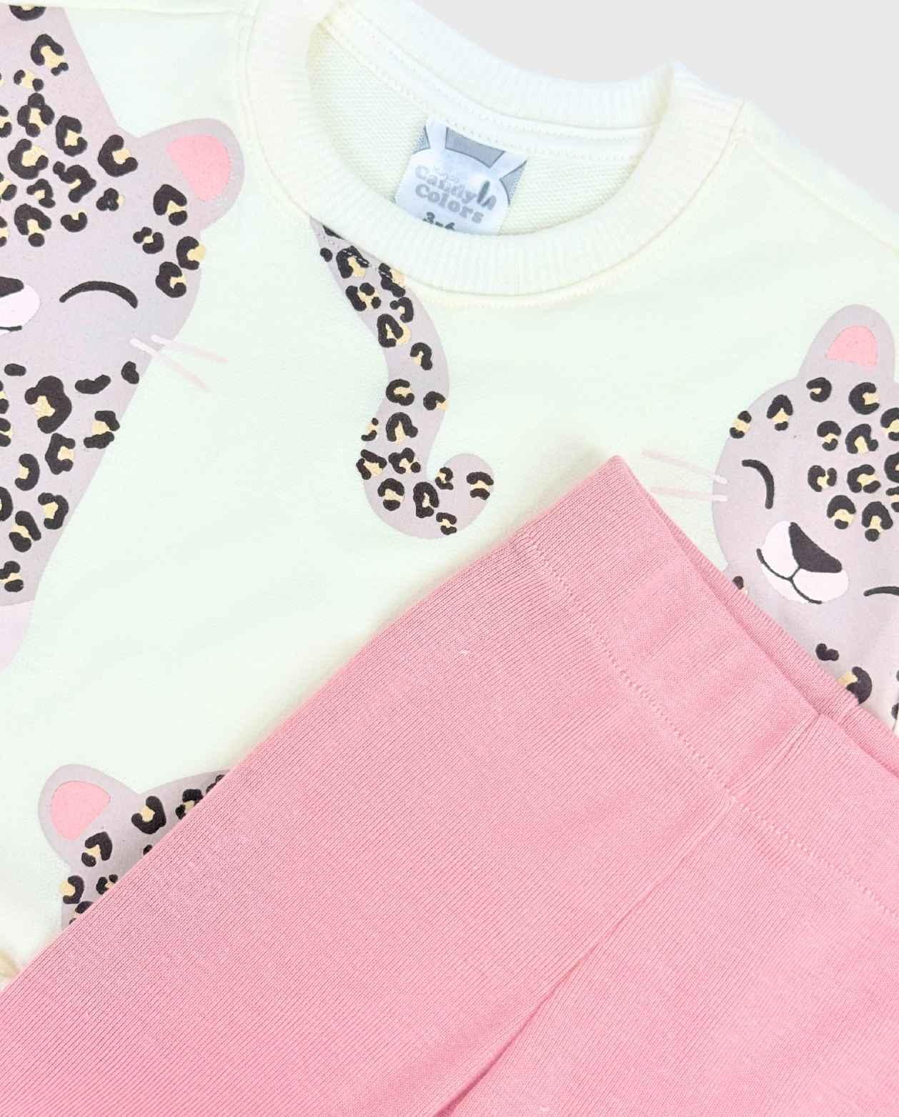 Conjunto Leggings Leopardo Beige Detalles