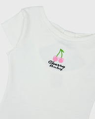 Conjunto Short Jeans Y Body Estampado Cerezas Detalle