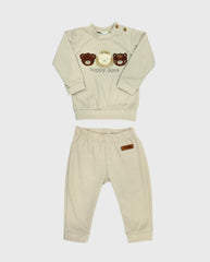 Conjunto Sudadera Con Saco Tela Galleta Osos