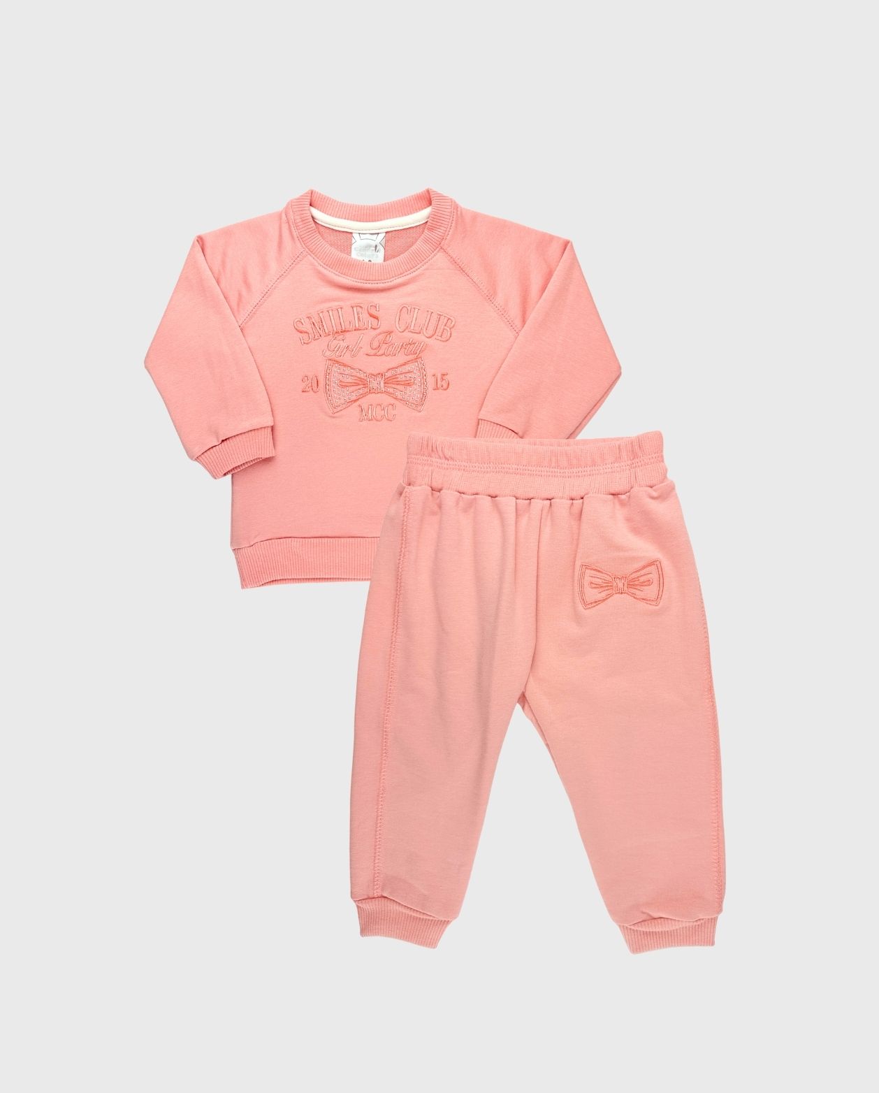 Conjunto Sudadera Deportivo Con Moño Rosa