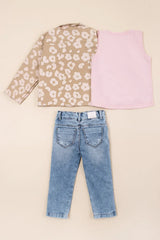 Conjunto 3 Piezas Animal Print Rosa beige diseño