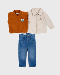 Conjunto 3 Piezas Chaleco Pana