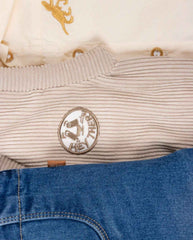 Conjunto 3 Piezas Chaleco Pana Beige Detalles Textura