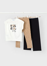 Conjunto 3 Piezas Leggings Dog Negro Mayoral