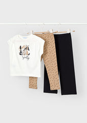 Conjunto 3 Piezas Leggings Dog Negro Mayoral