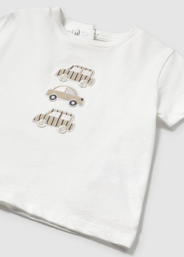 Conjunto 3 Piezas Rayas Beige Mayoral camiseta