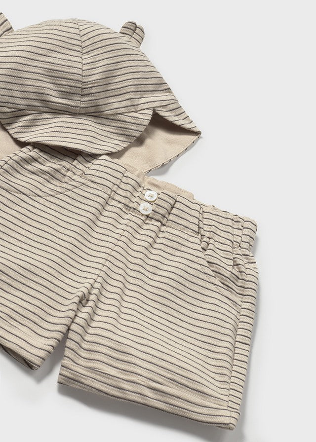 Conjunto 3 Piezas Rayas Beige Mayoral detalle