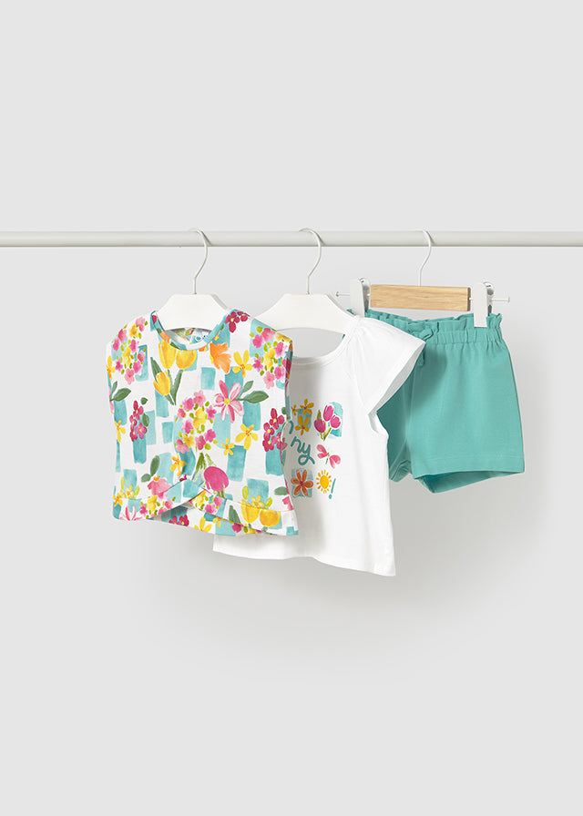 Conjunto 3 Piezas Shorts Azul Mayoral