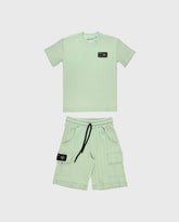 Conjunto Bermuda Acanalado Verde