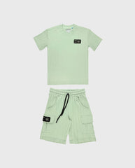 Conjunto Bermuda Acanalado Verde