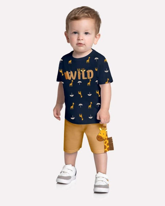 Conjunto Bermuda Jirafa Wild Navy Kyly bebe