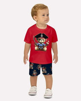 Conjunto Bermuda Osos Pirata Rojo Kyly