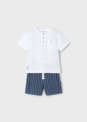 Conjunto Bermuda Rayas Blanco Mayoral
