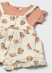 Conjunto Braga Flores Salmon Mayoral detalle