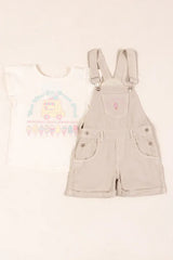 Conjunto Braga y Blusa Detalle Helados beige
