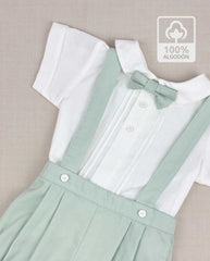 Conjunto Bebé Ceremonia Tirantes Menta Bautizo