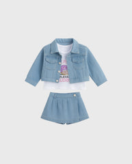 Conjunto Denim Falda Short Prenses Donas