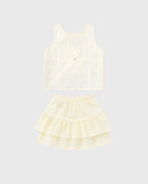 Conjunto Falda Boleros Con Collar amarillo