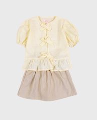 Conjunto Falda y Blusa Lazo Amarillo