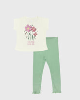 Conjunto Leggings Canalado Flores